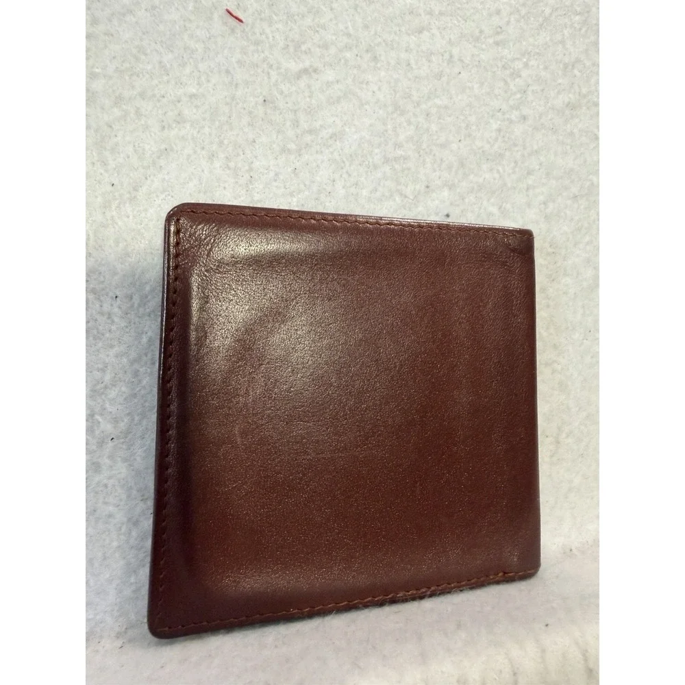 Cartier Bifold Wallet Pass Case Brown/Red Bordeaux Gold Hardware Men's